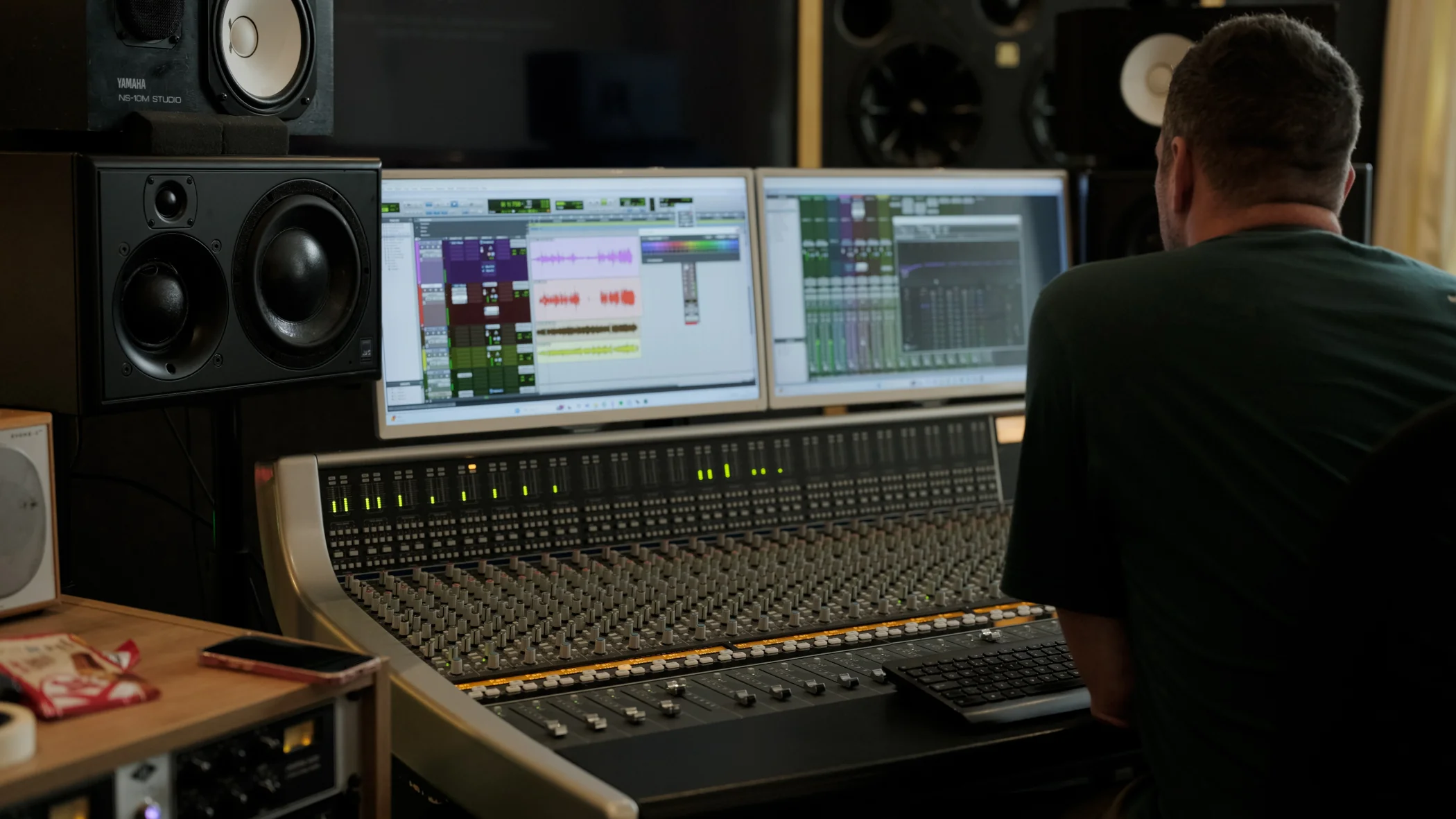 James Brown owner of JBJ Studio working on the SSL AWS desk